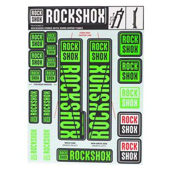 UNIVERSAL DECAL KIT GREEN COLOR FOR FORKS ROCK SHOX 35 mm